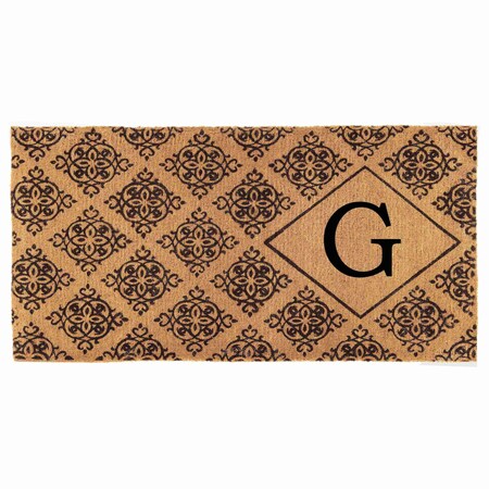 Monogram Door Mat, Black, Natural, 36 in W x 72 in L